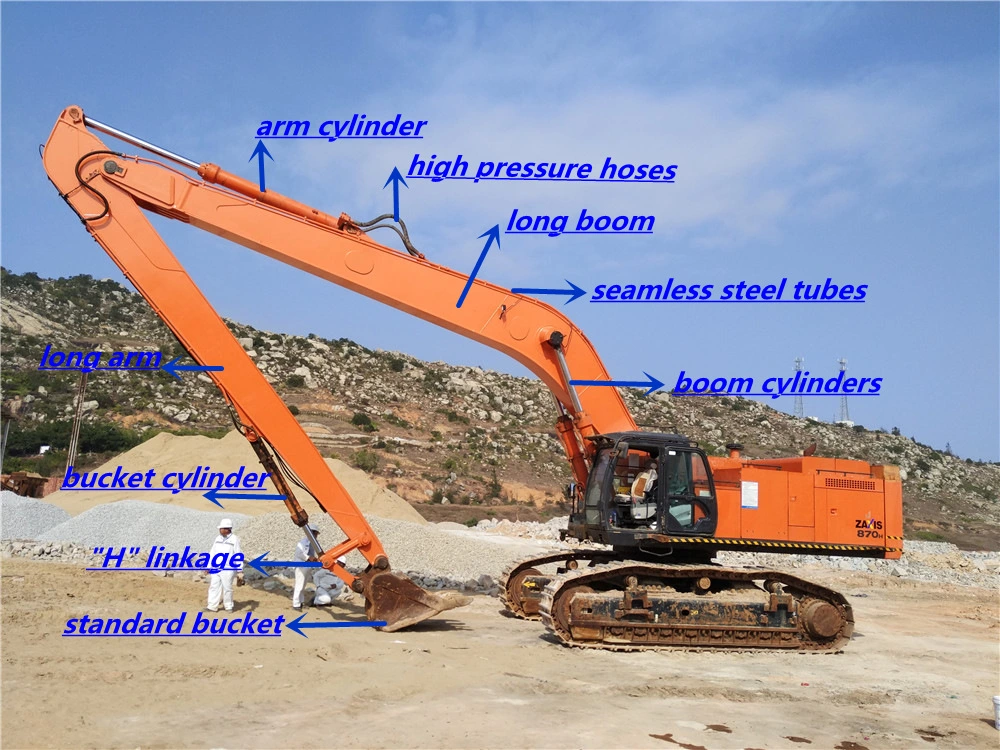 Heavy-Duty Long Reach Boom and Stick for R210 R220 R260 R300 R305 R330 R340 Hyundai Excavator