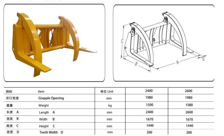 Wheel Loader Log Grabber Attachment Price