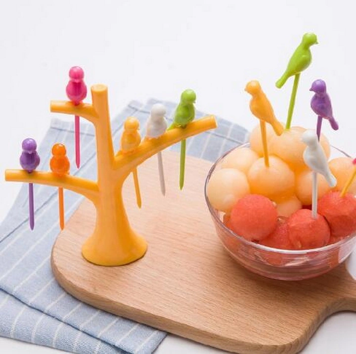 Creative Tree Branches Animal Birds Fruit Fork